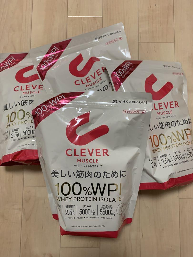 4袋　CLEVER クレバー　マッスルプロテイン　ミックスベリー味