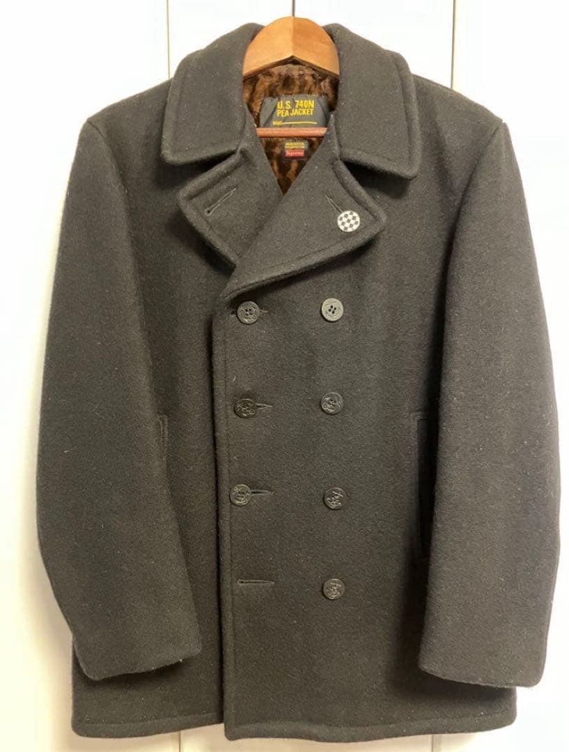 Supreme Schott Peacoat M レオパード ピーコート15awM SUPREME