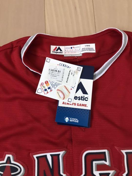 大谷翔平ユニホーム。2017年入団会見後にエンジェルススタジアム