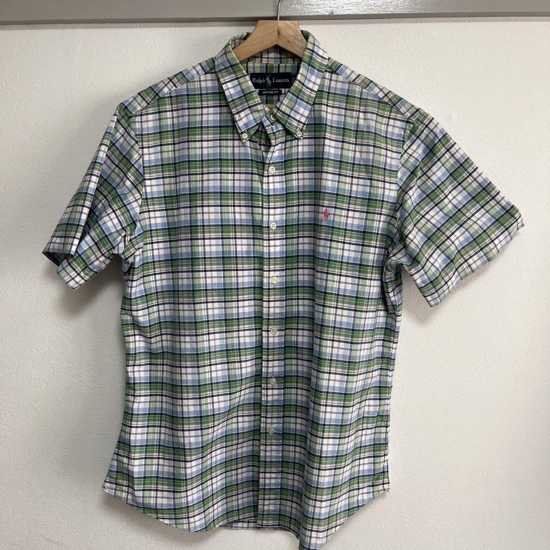 Ralph Lauren 半袖チェックシャツ XL