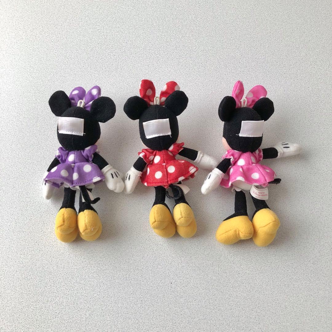 ディズニー ミニー 紫 赤 ピンク ぬいぐるみバッジ 3体セット ディズニー ミニー 紫 赤 ピンク ぬいぐるみバッジ 3体セット