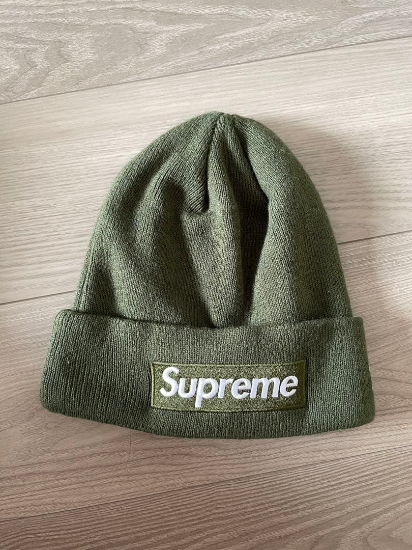 Supreme ニット帽 オリーブ色