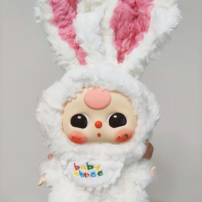 新品】可愛いbabythree ウサギ ぬいぐるみ ピンクと白い 2点