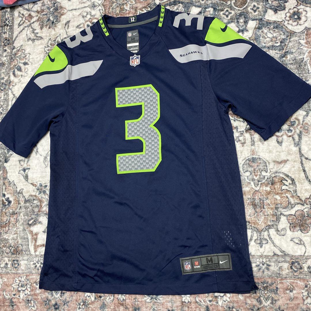 大人 可愛い 服  NIKE NFLゲームシャツ シアトルシーホークス3番WILSON サイズM ユニフォーム