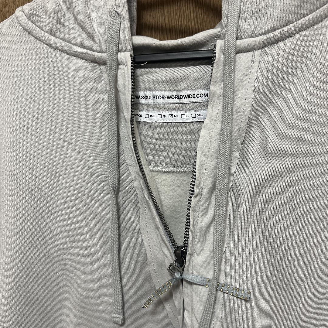 SCULPTOR beaded hoodie M パーカー Dusty sky