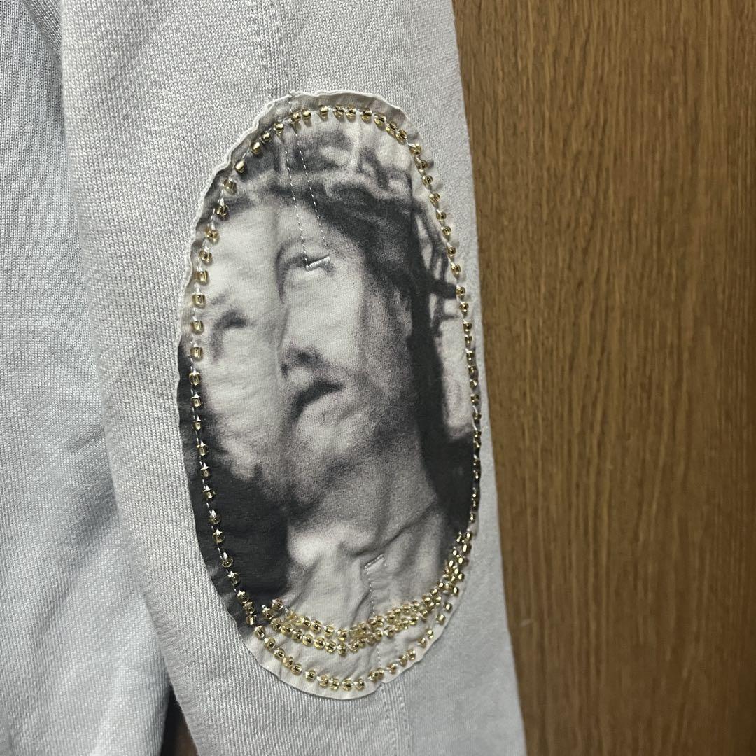 SCULPTOR beaded hoodie M パーカー Dusty sky