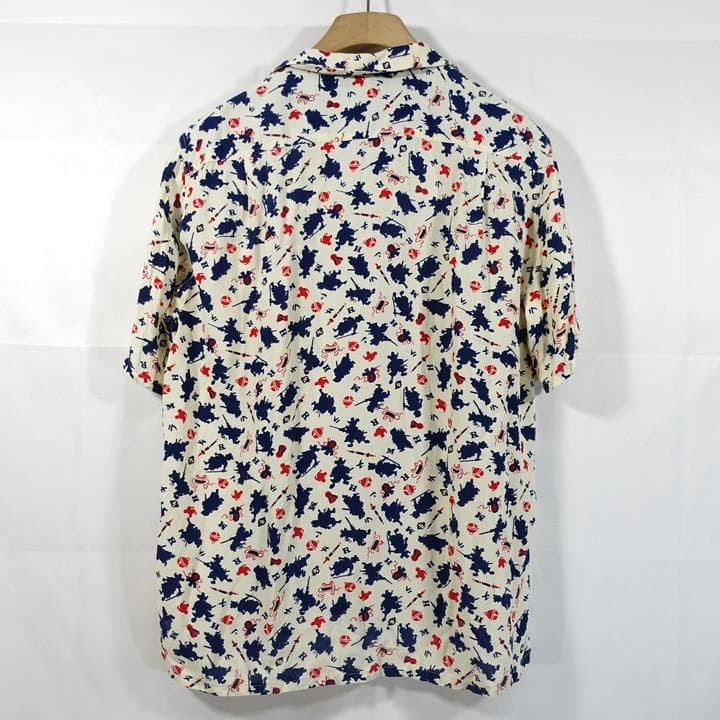 【古着】ハリウッドランチマーケット ミッキーコラボアロハ 白紺赤 ヴィンテージ 【古着】ハリウッドランチマーケット ミッキーコラボアロハ 白紺赤 ヴィンテージ