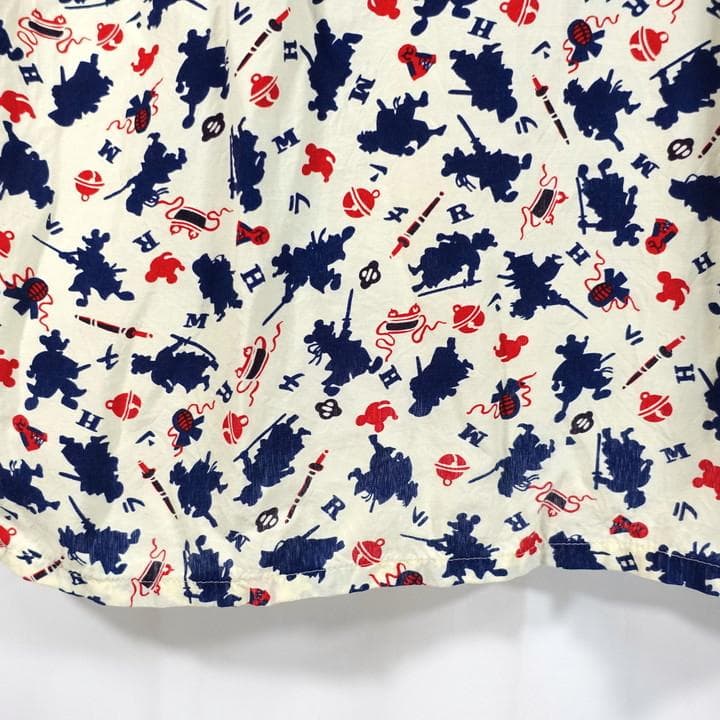 【古着】ハリウッドランチマーケット ミッキーコラボアロハ 白紺赤 ヴィンテージ 【古着】ハリウッドランチマーケット ミッキーコラボアロハ 白紺赤 ヴィンテージ