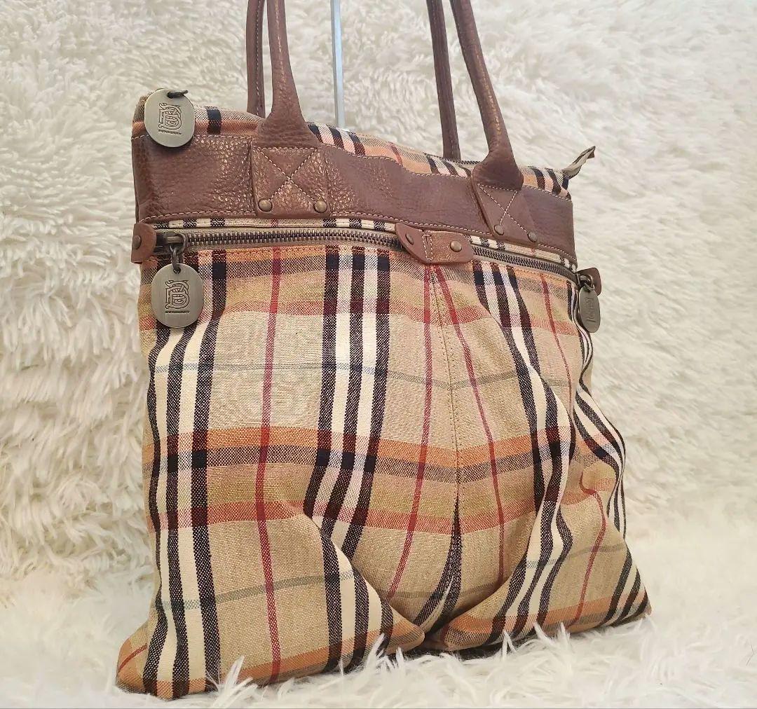⭐極美品⭐BURBERRY ノバチェック　 トートバッグ　キャンバス×レザー