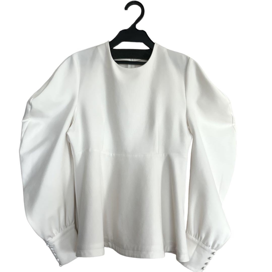 Ameri vintage  WAVE SLEEVE PEPLUM BLOUSE