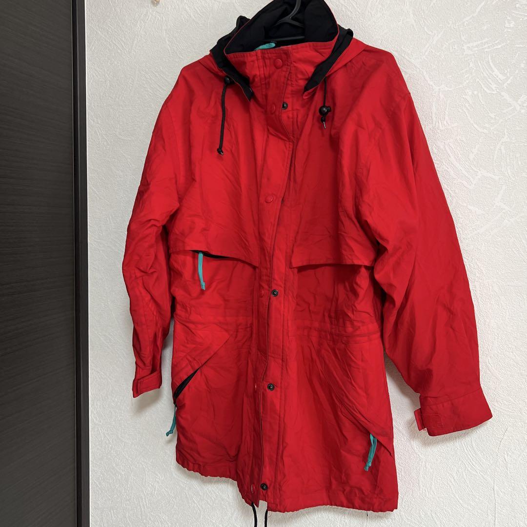 古着　エディーバウアー　GORE-TEX ジャケット　赤　レディースM 黒タグ