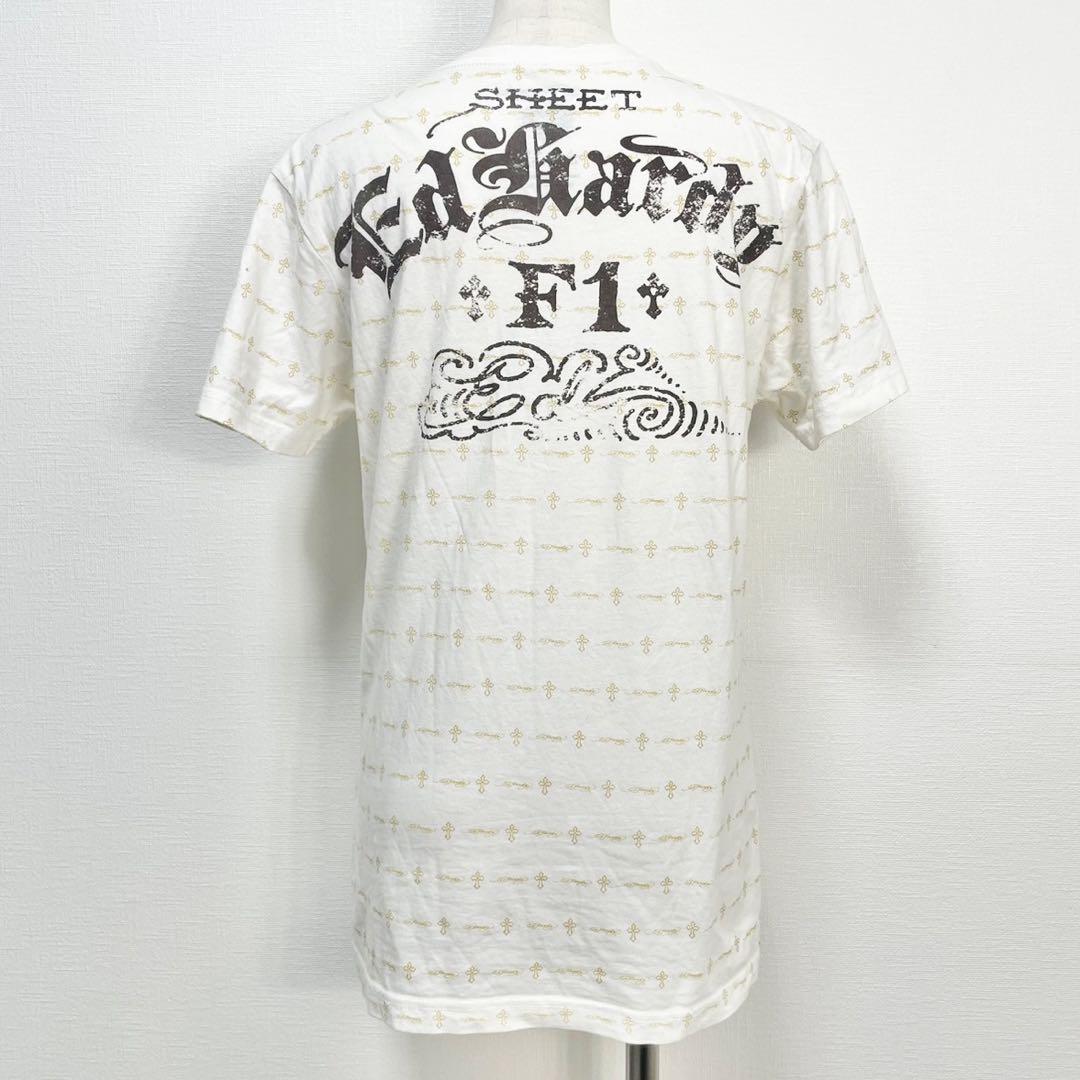 y2k✨️00s Ed Hardy 名作 ラブキル スカル 両面ロゴ ピチT y2k❤️ Ed Hardy ラブキル スカル 十字架 掠れロゴ Tシャツ