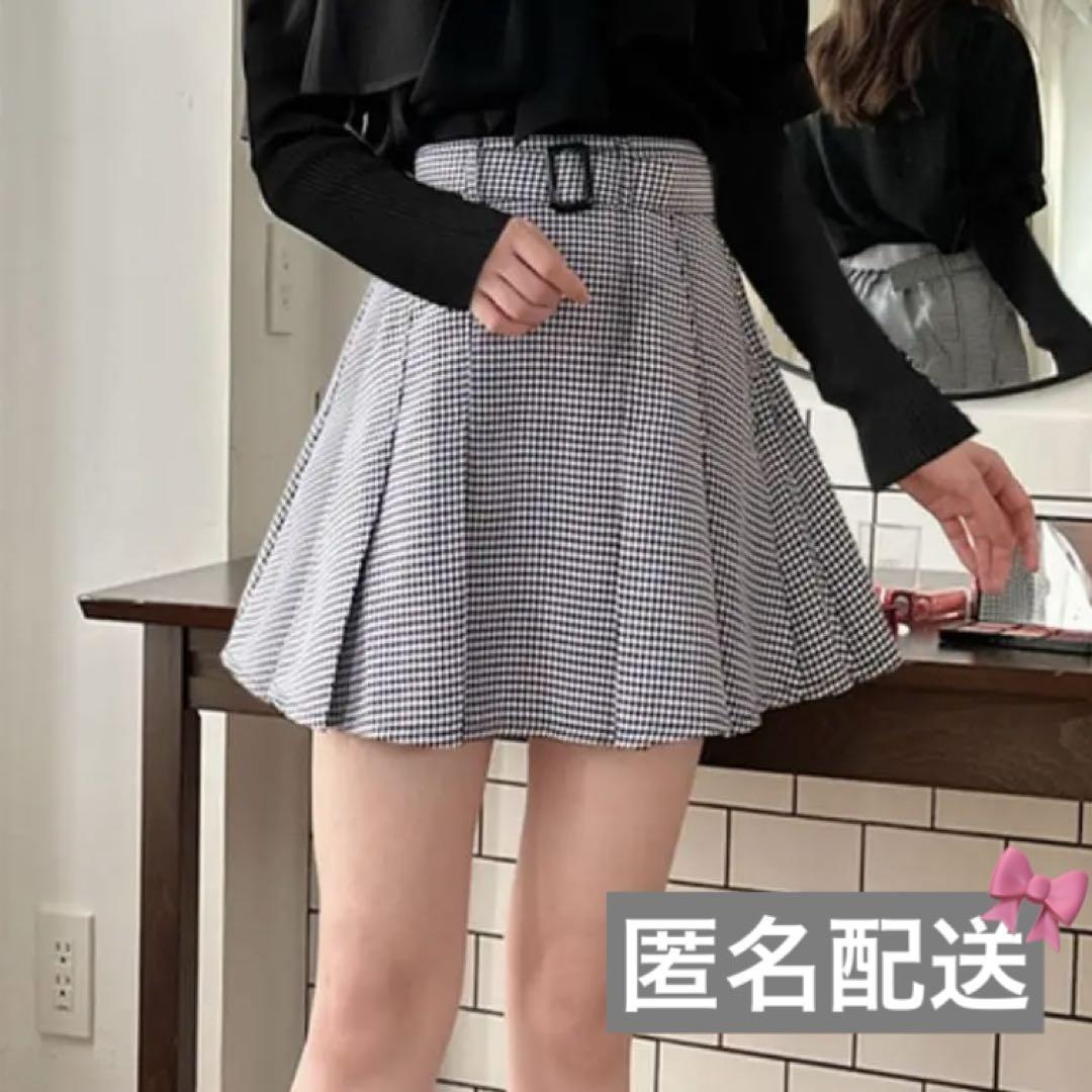 『Cider』ハイライズギンガムプリーツミニスカート GRL ベルト付きギンガムチェックプリーツミニスカート - メルカリ