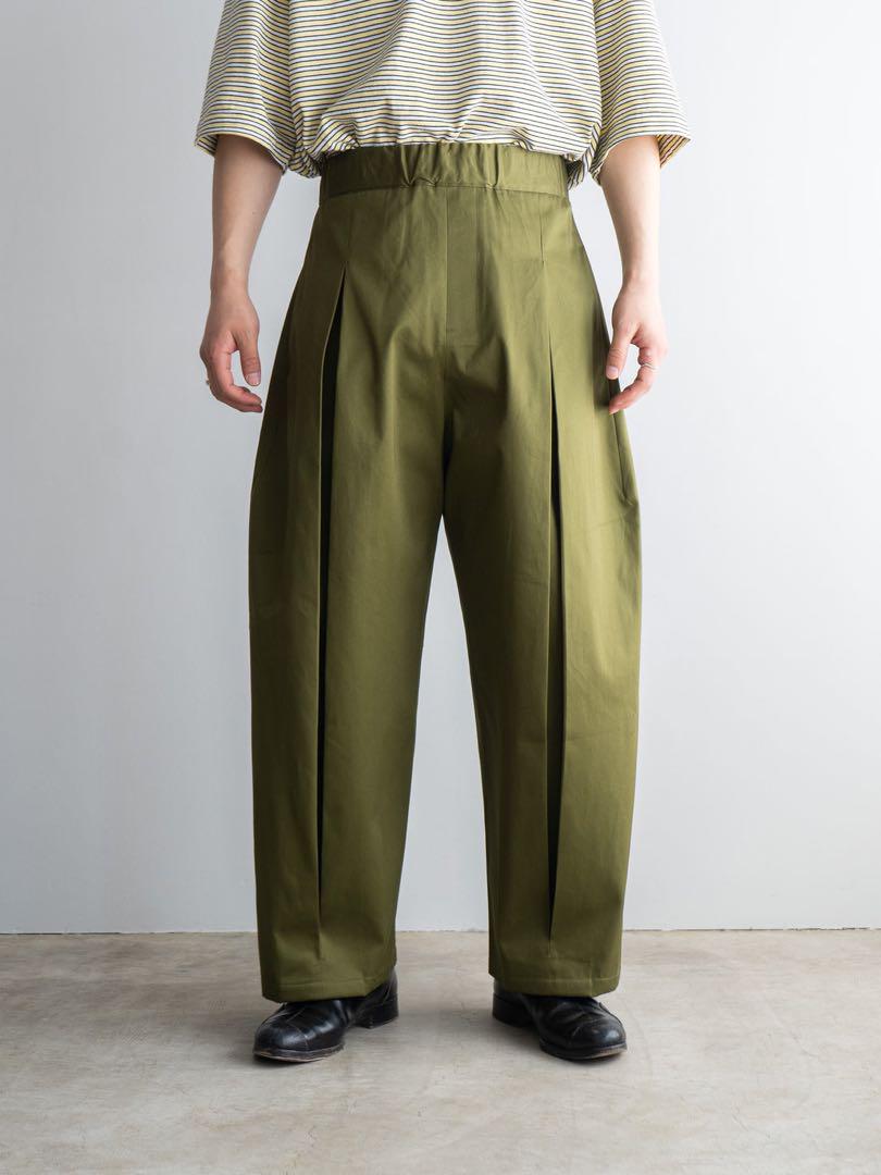Sage Nation BOX PLEAT TROUSER khaki-