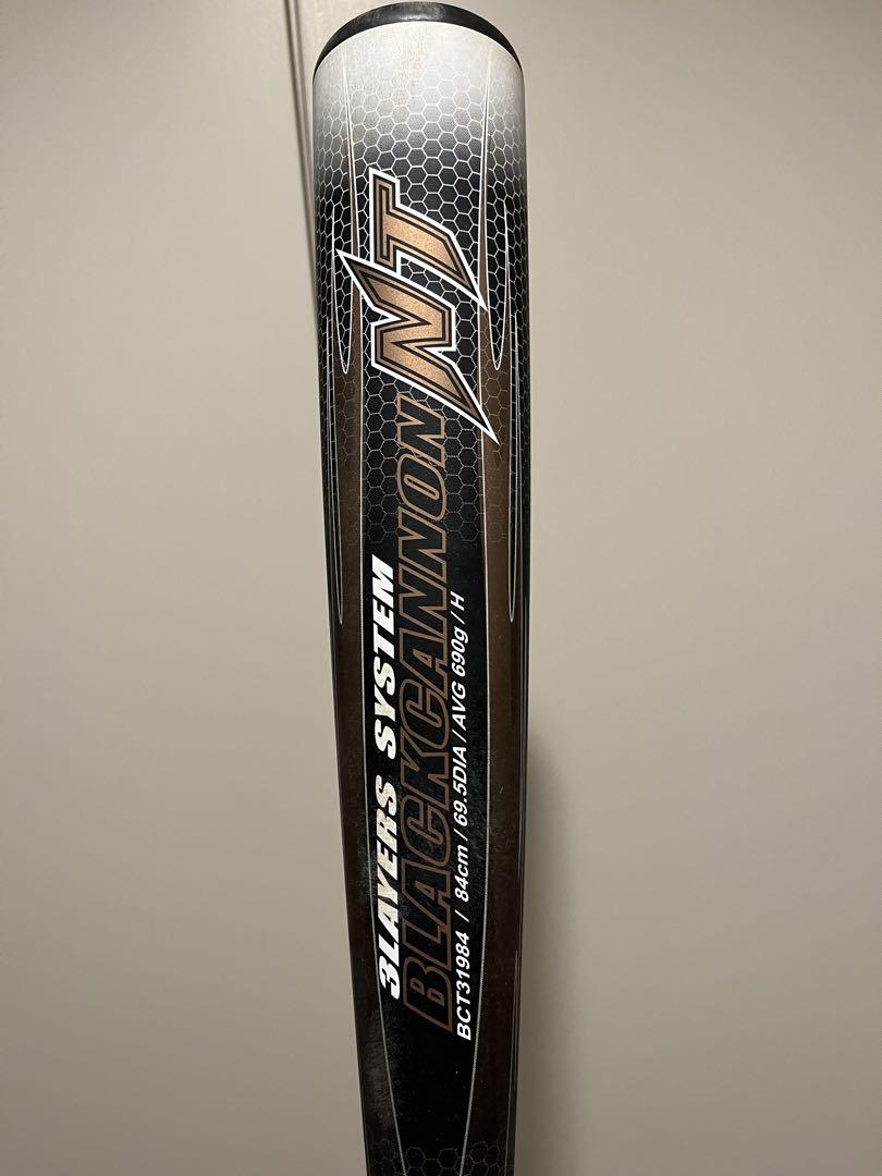 【美品・84cm】ZETT、一般軟式用カーボンバット、ブラックキャノンNT