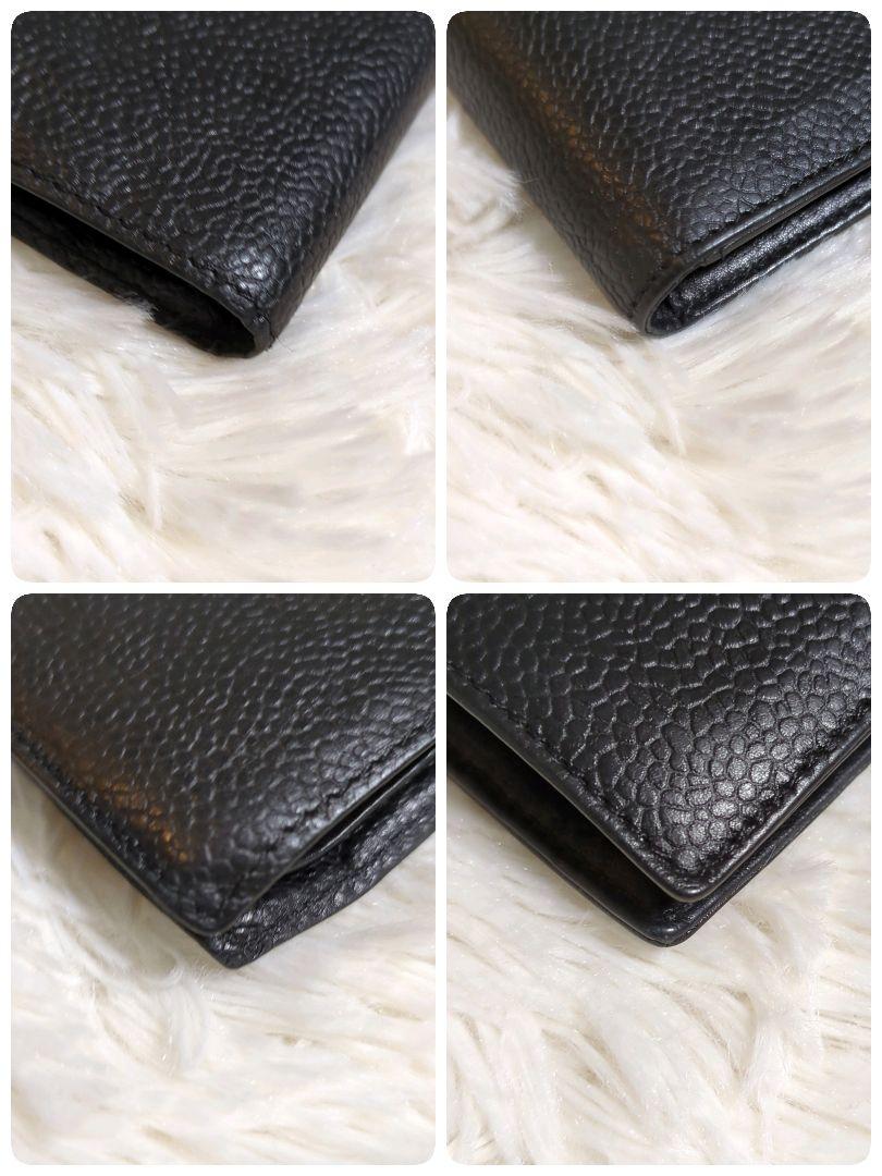 【美品】CHANEL シャネル ココマーク キャビアスキン 長財布 黒 ギャラ付