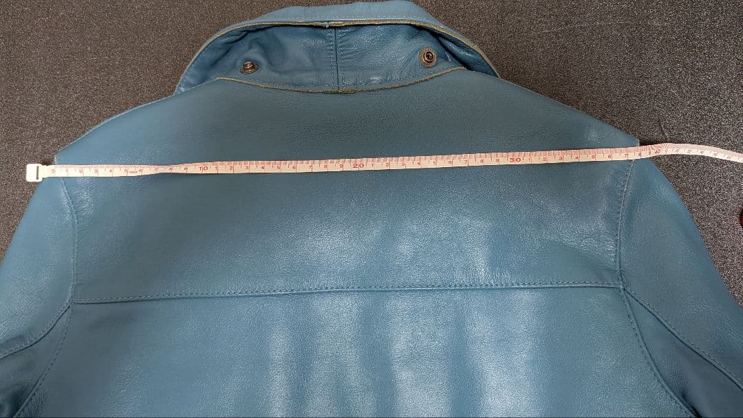 Sprint 青 レザー シングルライダースジャケット