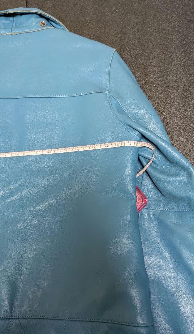 Sprint 青 レザー シングルライダースジャケット
