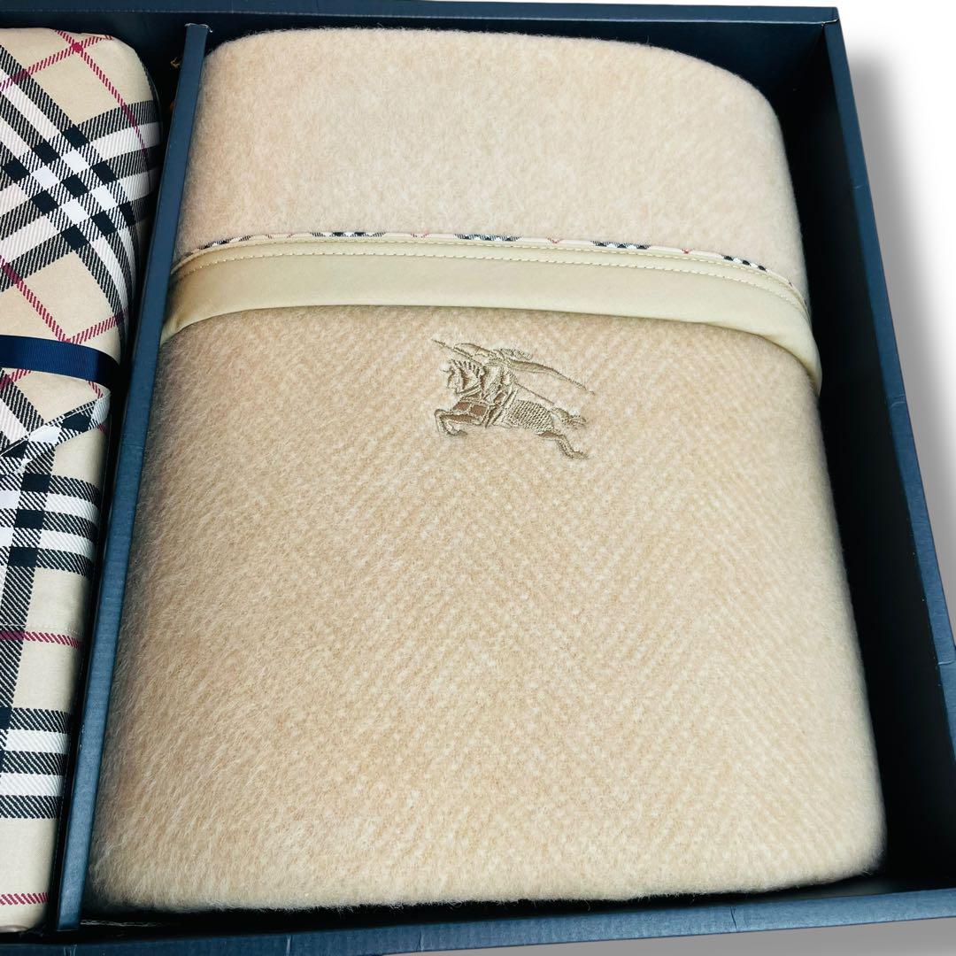 BURBERRY バーバリー ウール毛布＆羽毛ひざ掛け ノバチェック