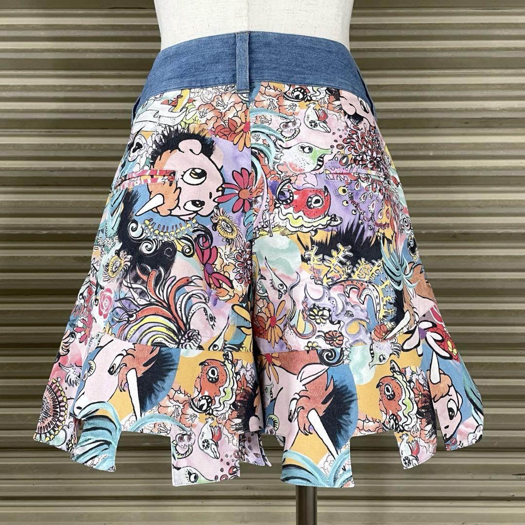 希少 日本製 ツモリチサト ユニコ コラボ ショートパンツ 凸凹 プリント 総柄