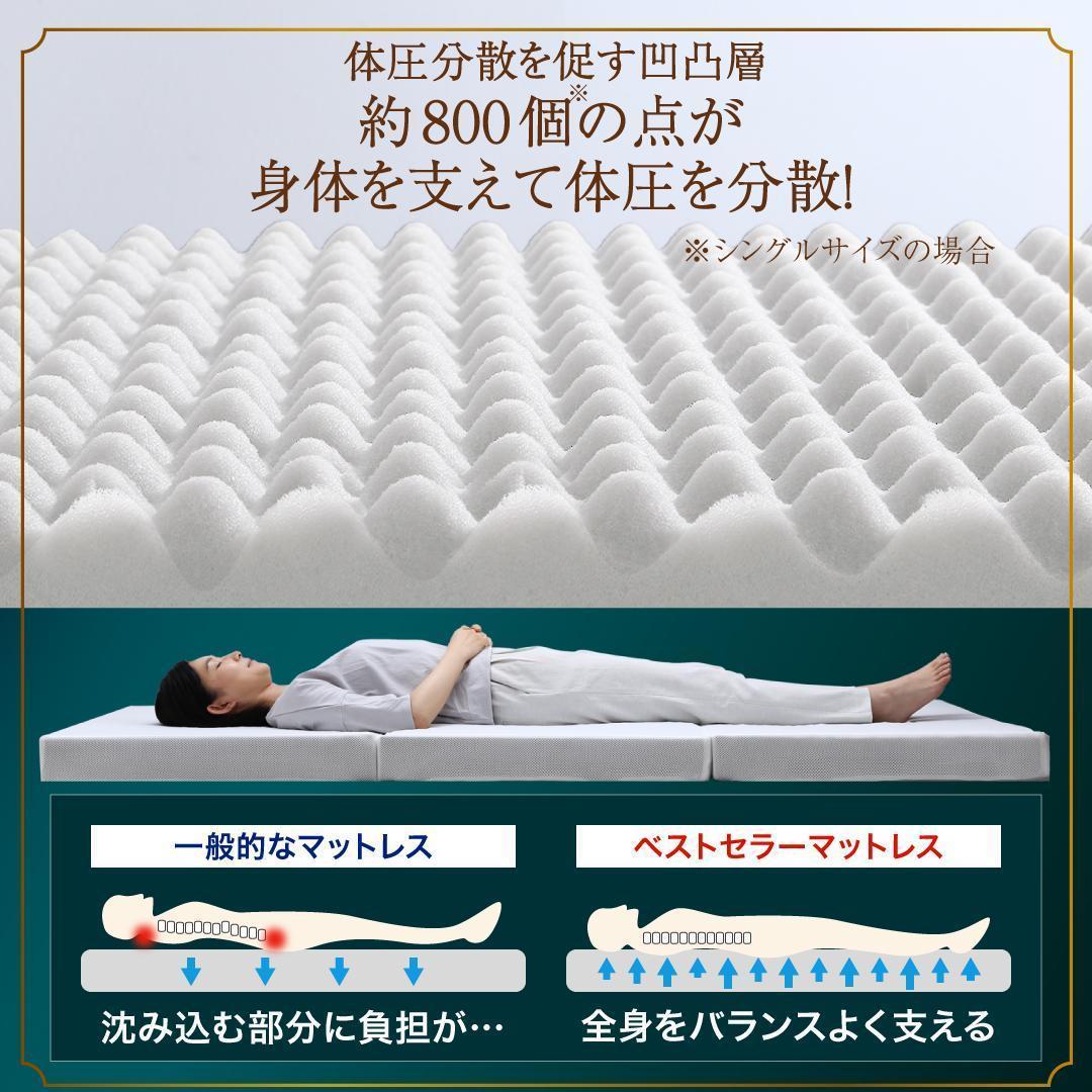 セミダブル 三つ折り マットレス 高反発 ウレタン 敷き布団 新品 送料込み