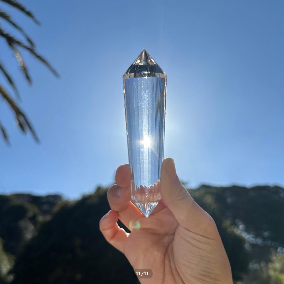 プレミアムクォリティ【水晶　ロッククリスタル】ヴォーゲルワンド スタンド付
