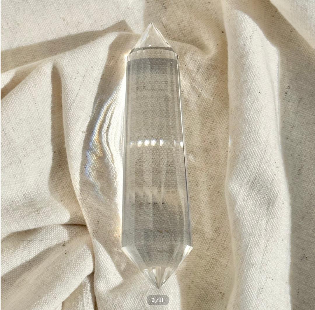 プレミアムクォリティ【水晶　ロッククリスタル】ヴォーゲルワンド スタンド付