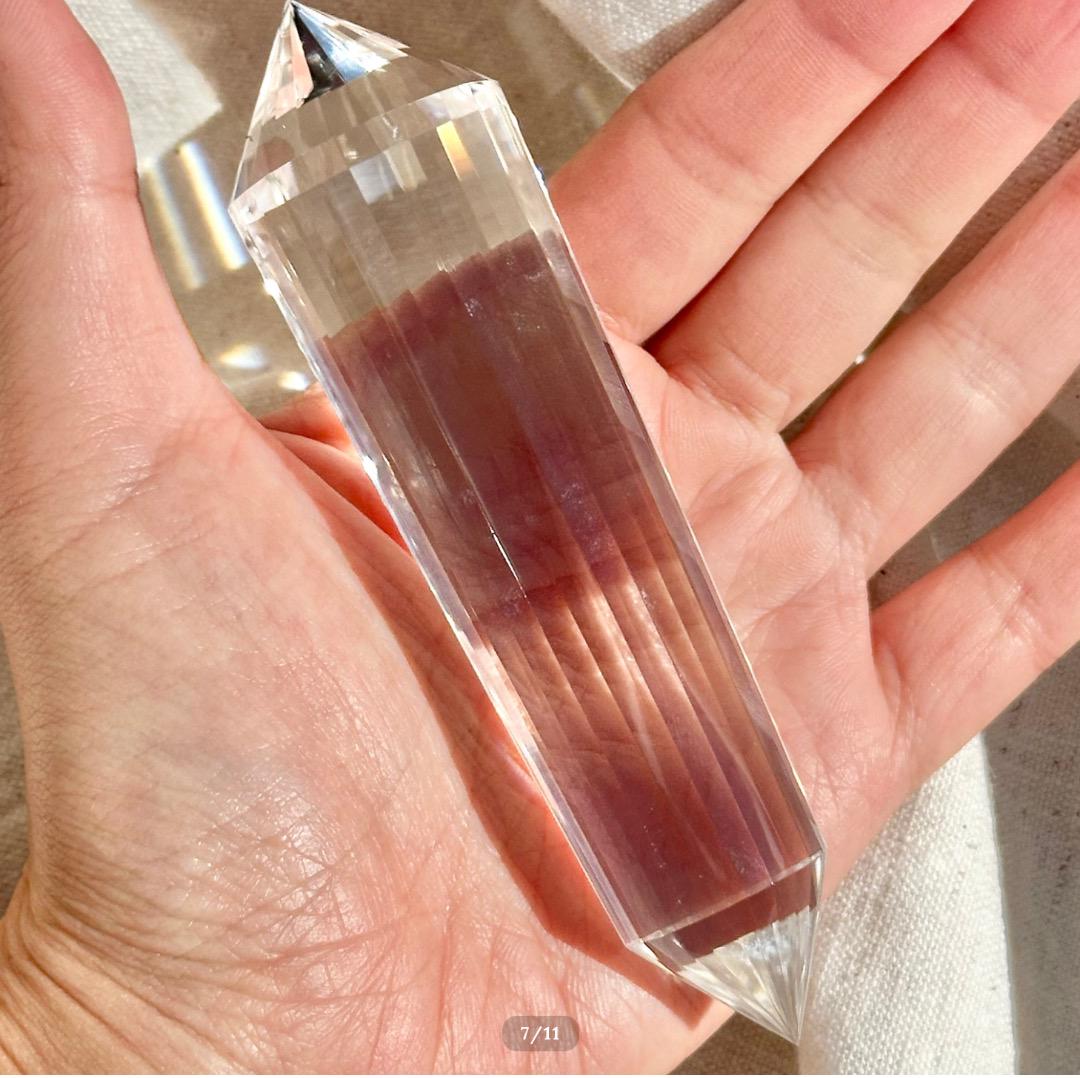プレミアムクォリティ【水晶　ロッククリスタル】ヴォーゲルワンド スタンド付