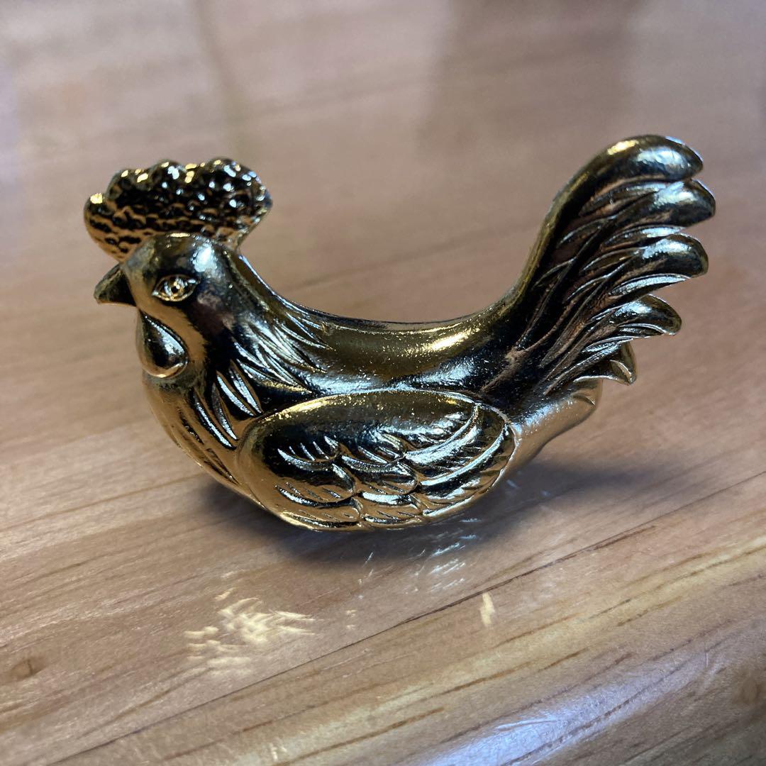 金のニワトリ　置物