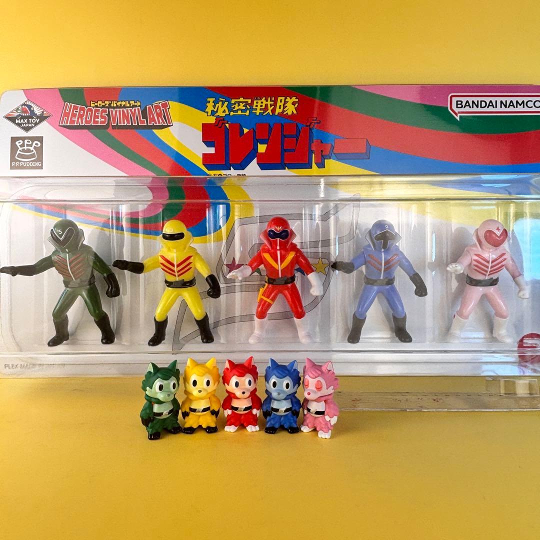 秘密戦隊ゴレンジャー フィギュア セット BANDAI 秘密戦隊ゴレンジャー ソフビセット 50周年限定品+VAG5