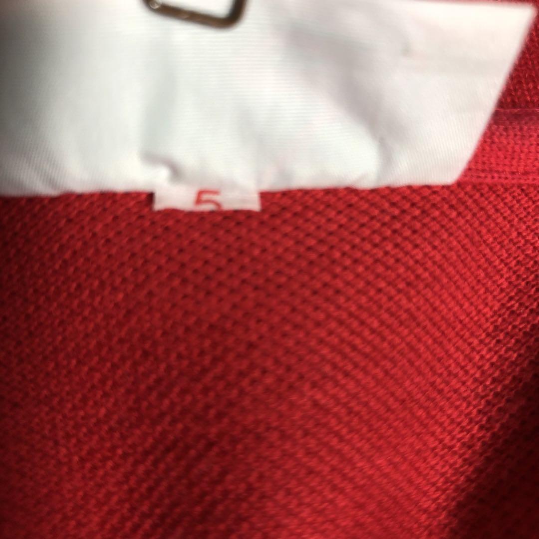 90'S LACOSTE ラコステ ポロシャツ 長袖 L1312 5 L 赤