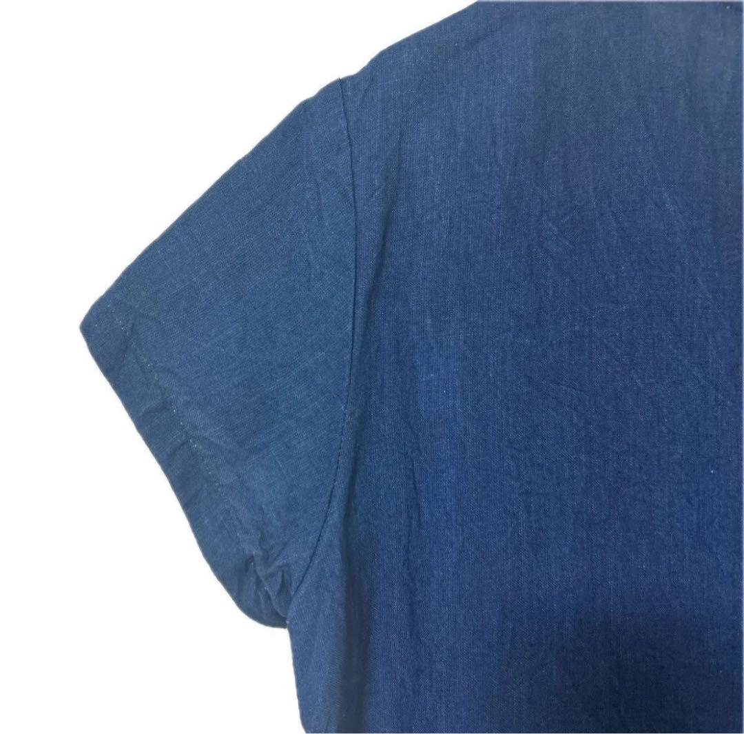 【美品】ハンズオブクリエイション ワンピース 麻 リネン100% フレア ロング