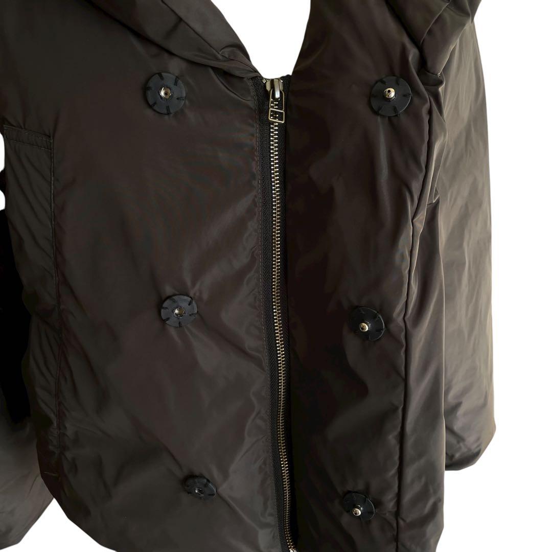 グランマママドーター 美品 ダウン ショートジャケット ブラウン 短丈 女優襟 グランマママドーター 美品 ダウン ショートジャケット ブラウン 短丈 女優襟