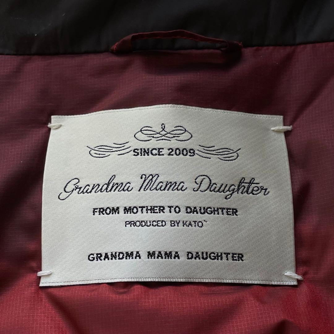 グランマママドーター 美品 ダウン ショートジャケット ブラウン 短丈 女優襟 グランマママドーター 美品 ダウン ショートジャケット ブラウン 短丈 女優襟