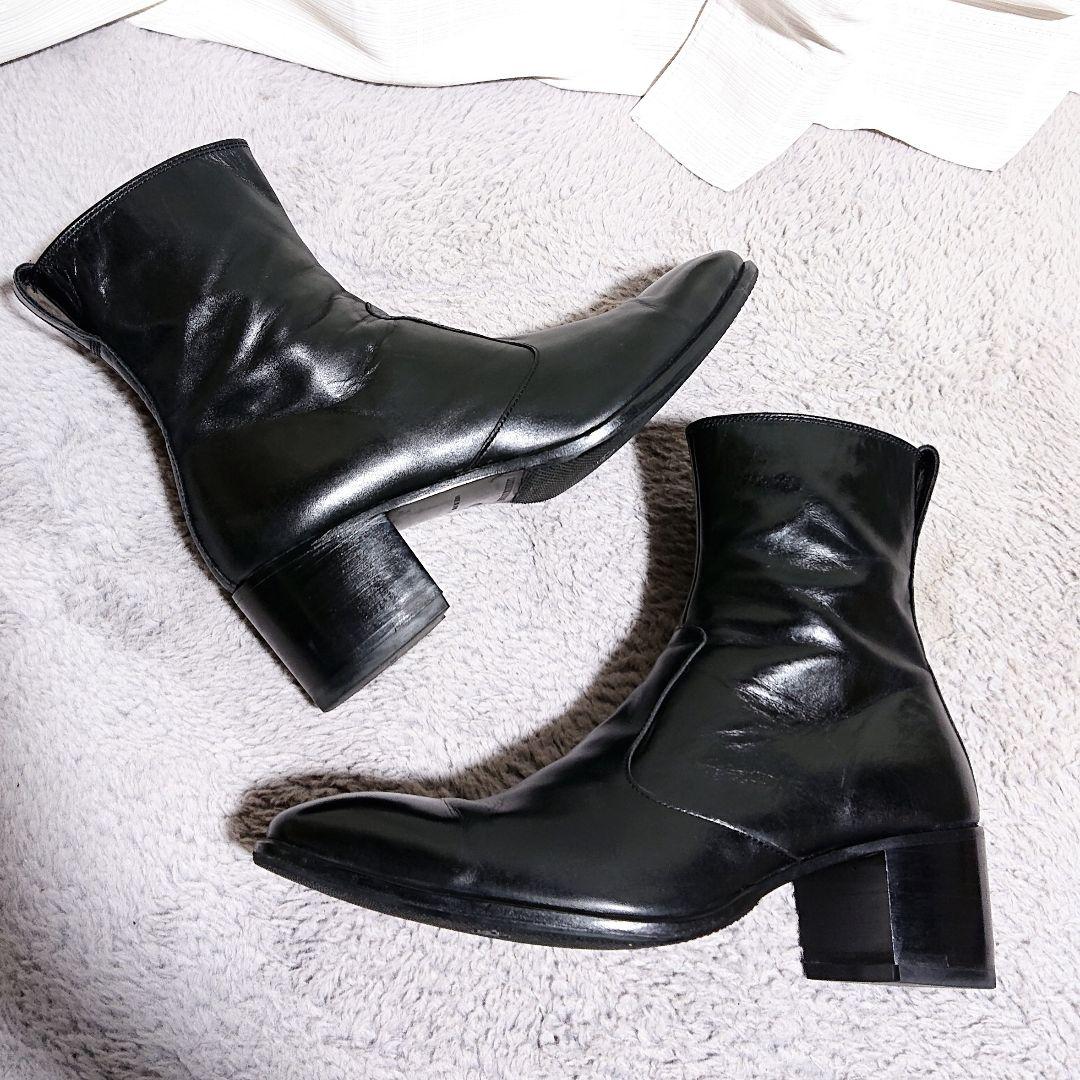 定価11万円✴️LITHIUM HOMME 本革 サイドジップ ヒールブーツ