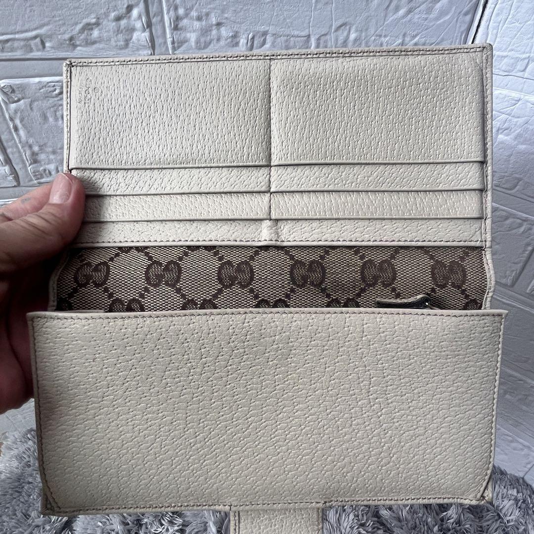 GUCCI✨長財布 アビー レザー キャンバス ゴールドロゴ