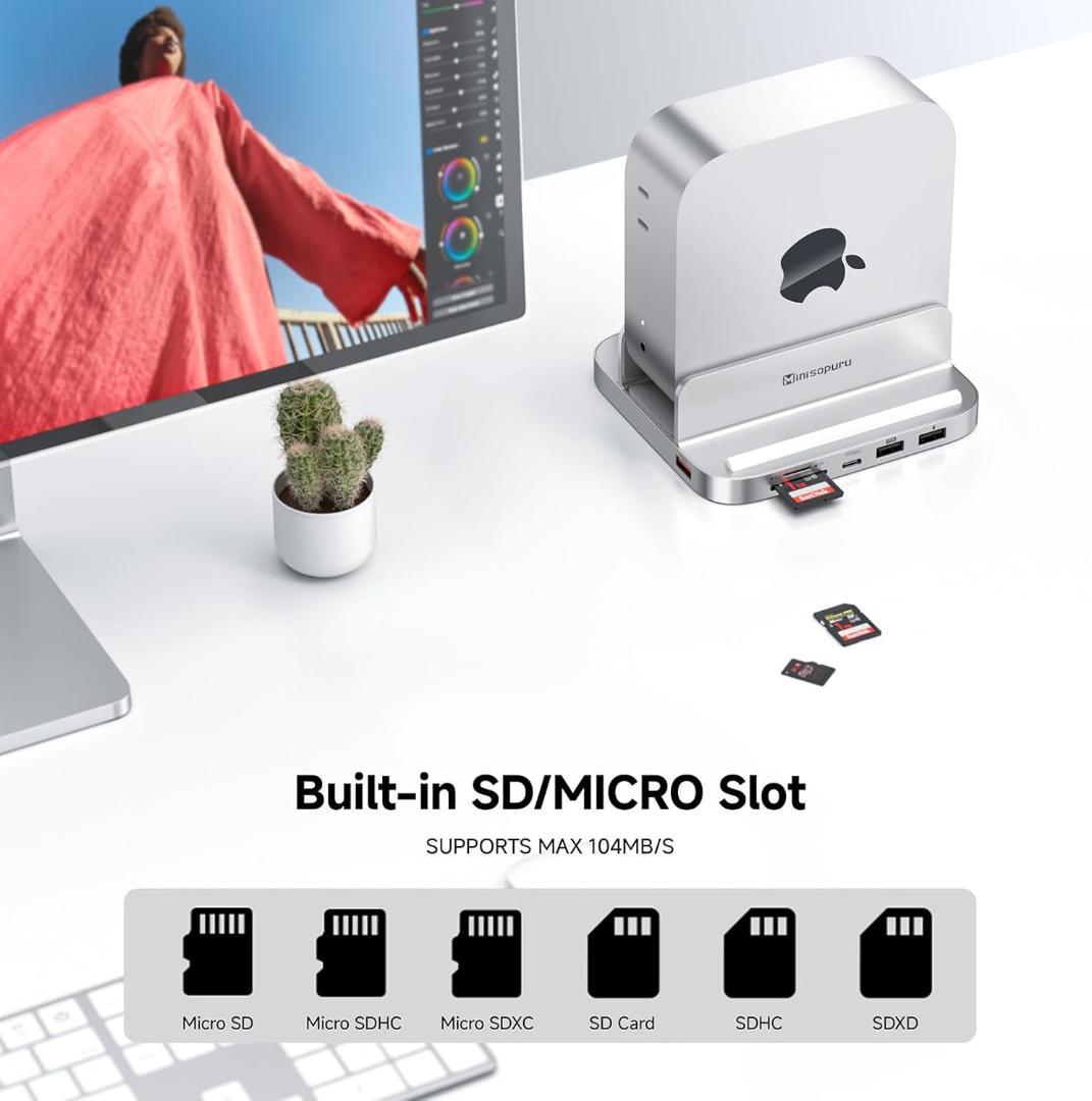 【未使用】Mac Mini M4 ドック＆スタンド iExpandMate Amazon.co.jp: Minisopuru Mac Mini M4 ハブ & スタンド M.2