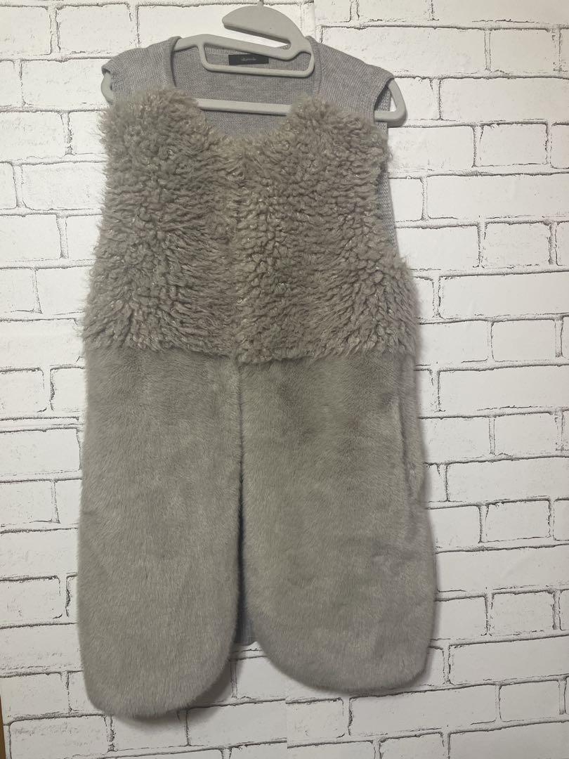 新品同様】allureville フェイクファーコンビニットジレ