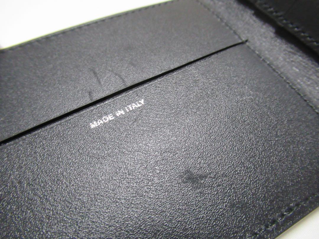 ポールスミス 新品！イタリア製エクステリアマルチストライプ牛革×羊革二つ折り財布