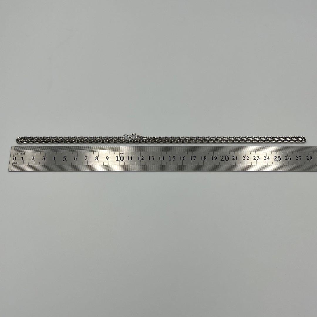 シルバー925 あずきチェーン 55cm 4mm 丸 太め 燻し
