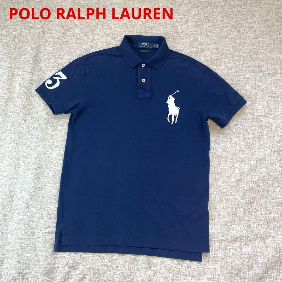 美品 ポロラルフローレン ネイビー×ホワイト ビッグポニー ポロシャツ 6,786円