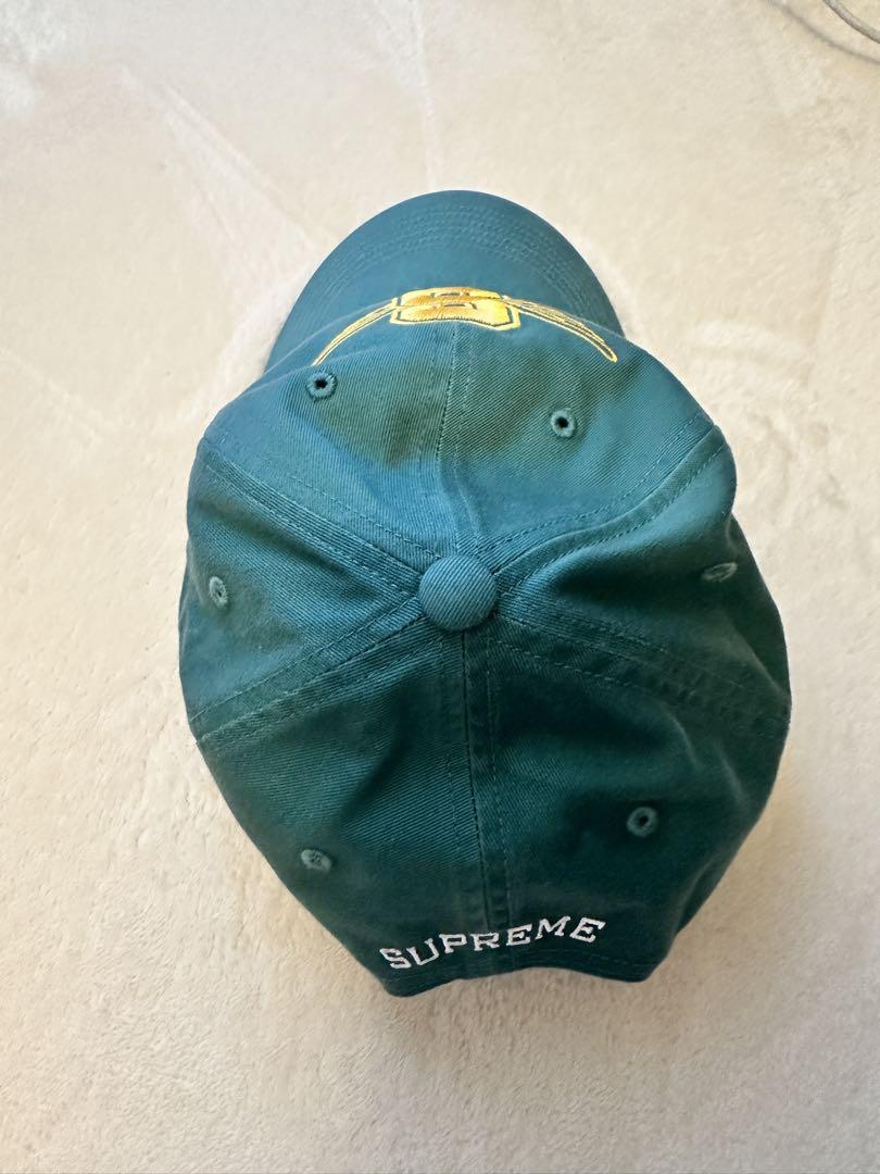 SUPREME 緑色 キャップ Sロゴ