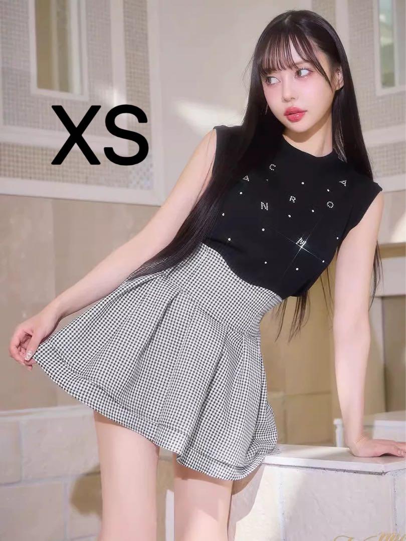 ミシェルマカロン 美脚ギンガムチェックスカート（インナーパンツ付き） xs
