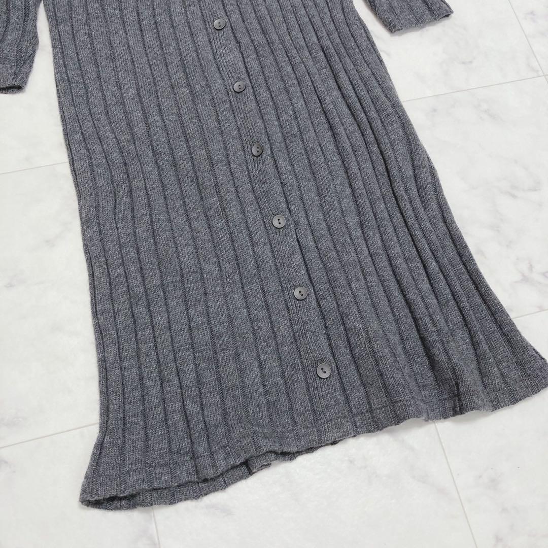 ZARA - ZARA リブニットロングカーディガン フーディ パーカー