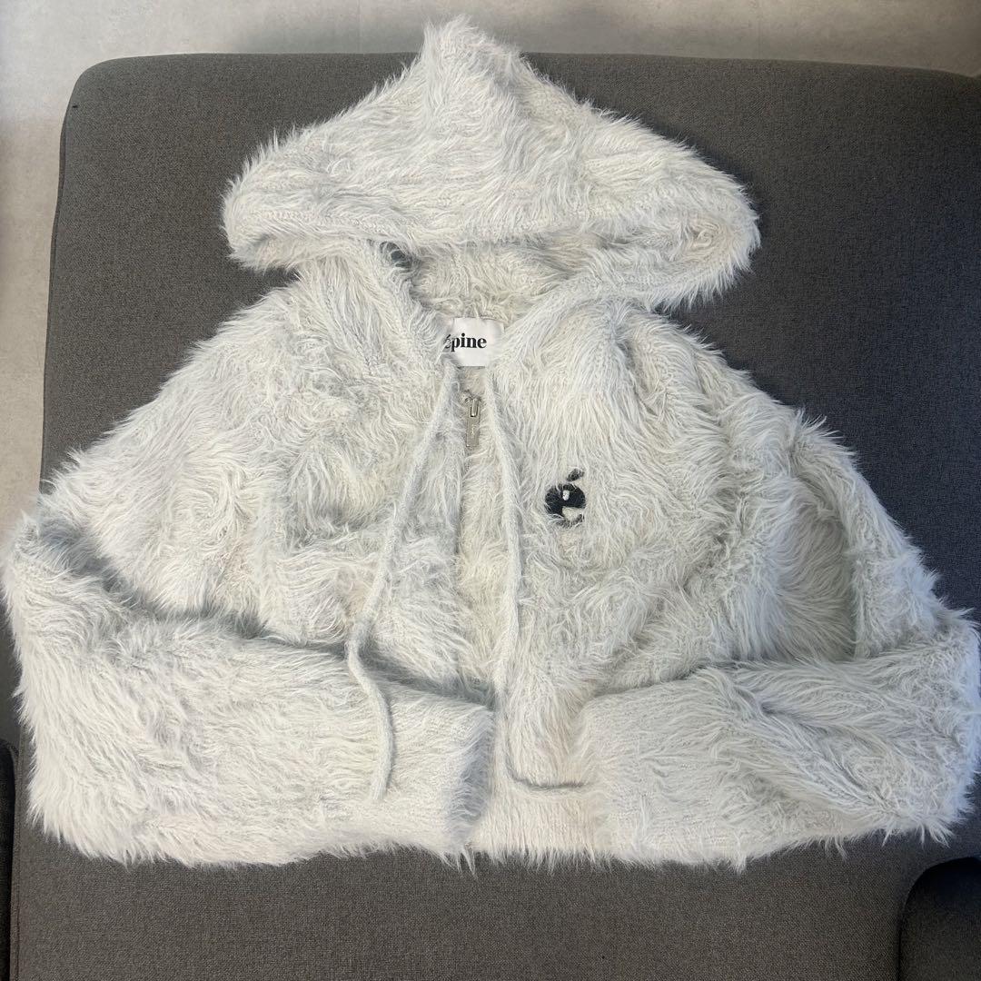 【週末限定価格】épine é shaggy knitzipper hoodie