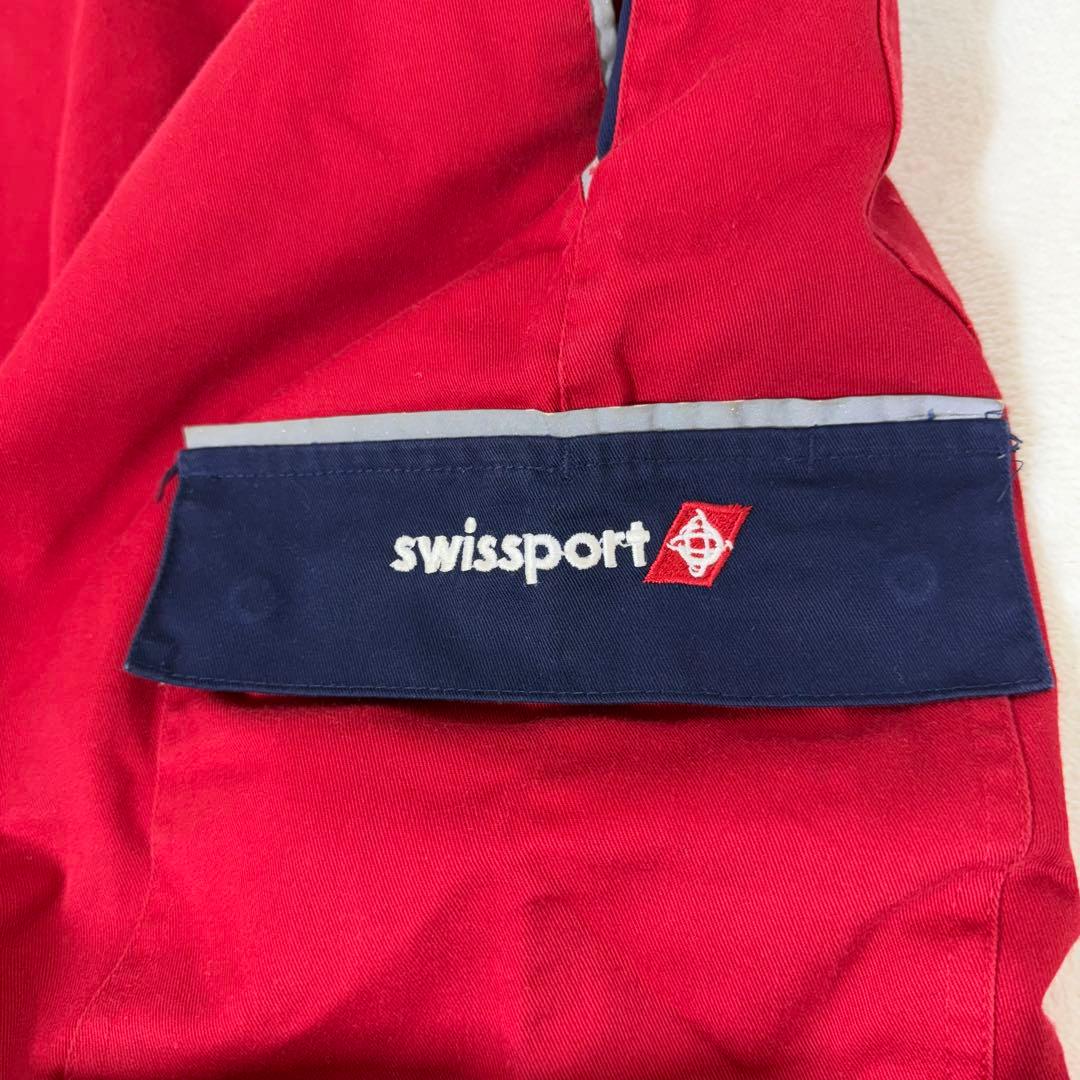 swissport ダブルニー ワークパンツ レッド ネイビー ツートンカラー swissport ダブルニー ワークパンツ レッド ネイビー ツートンカラー