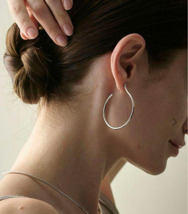 ete bijoux　リグロウ フープピアス Sサイズ　ロウブラウンゴールド