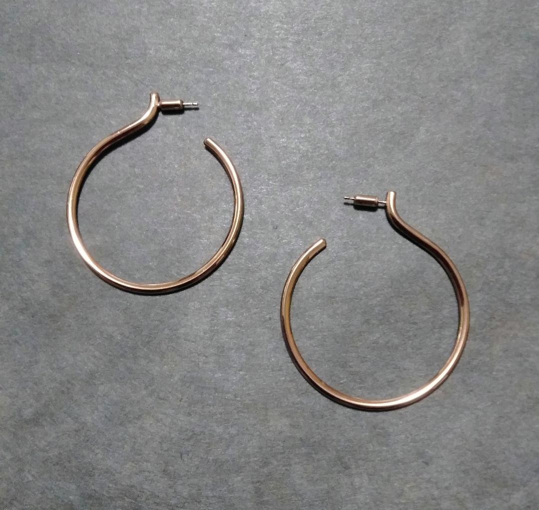 ete bijoux　リグロウ フープピアス Sサイズ　ロウブラウンゴールド