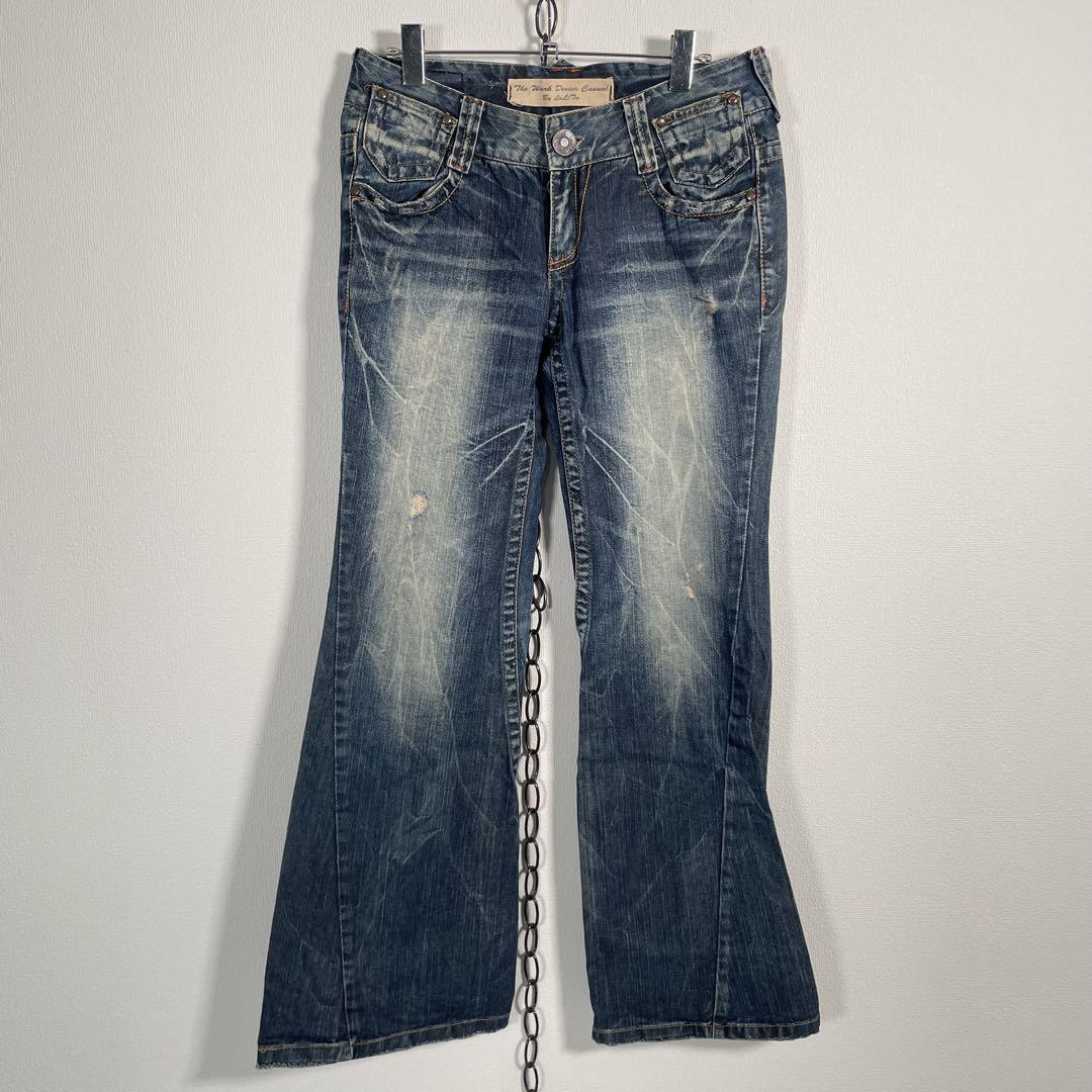 韓国製 00s Lolita Jeans ローライズグランジフレアデニム Y2K 韓国製 00s Lolita Jeans ローライズグランジフレアデニム Y2K