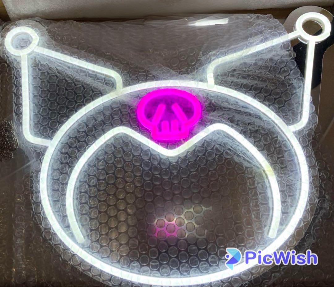 ネオン　クロミ　ミラー　LED 壁掛け鏡　調光可能　USB給電